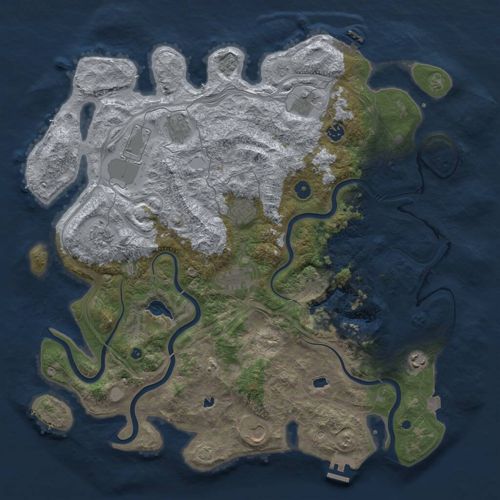 Rust Map: Procedural Map, Size: 4500, Seed: 1680064949, 16 Monuments
