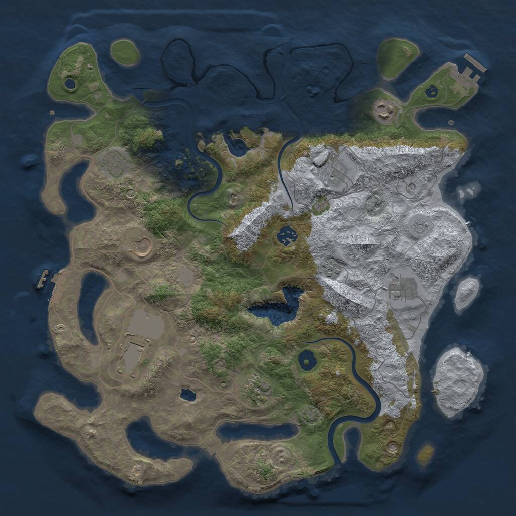 Rust Map: Procedural Map, Size: 4000, Seed: 995898709, 15 Monuments