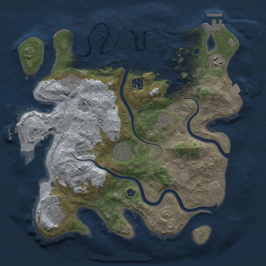 Rust Map: Procedural Map, Size: 3500, Seed: 876, 13 Monuments