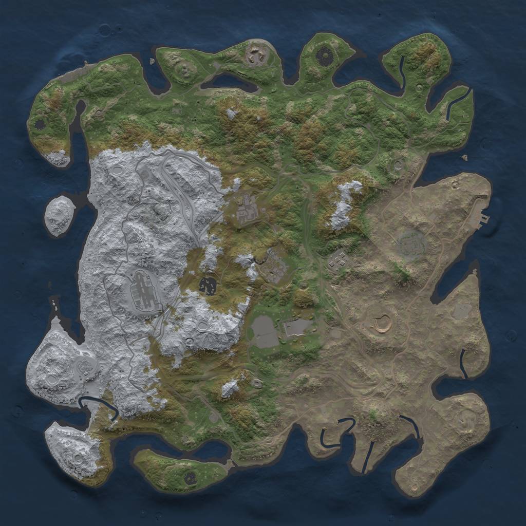 Rust Map: Procedural Map, Size: 4300, Seed: 19022023, 16 Monuments