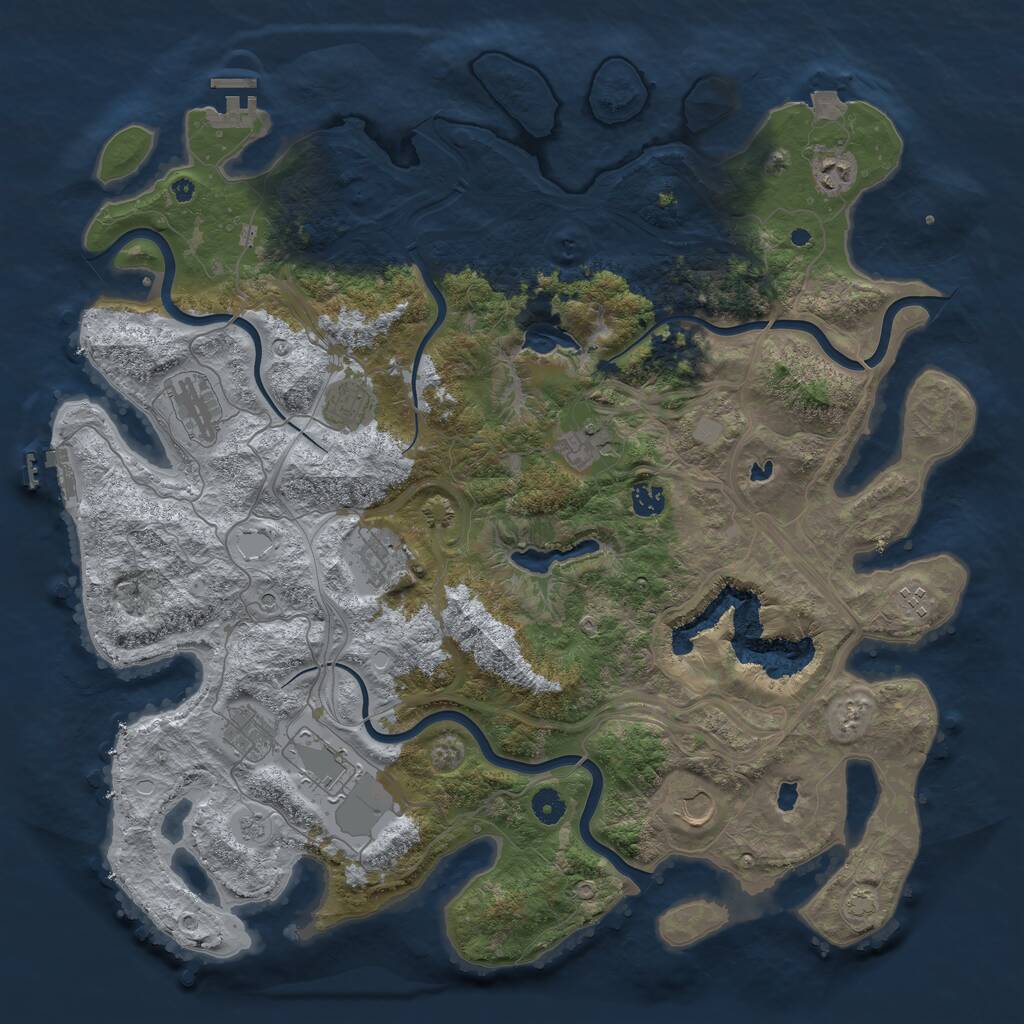 Rust Map: Procedural Map, Size: 4500, Seed: 880698735, 16 Monuments