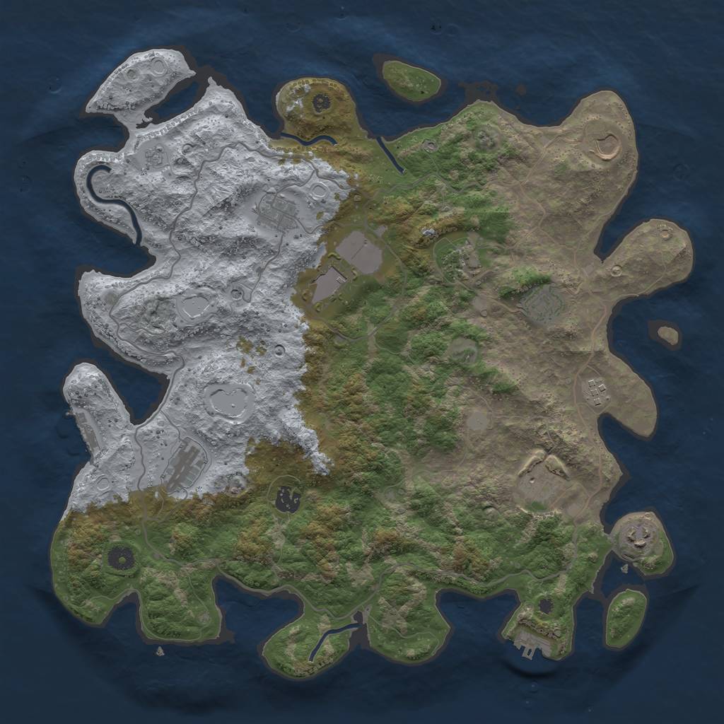 Rust Map: Procedural Map, Size: 4200, Seed: 8568167, 17 Monuments