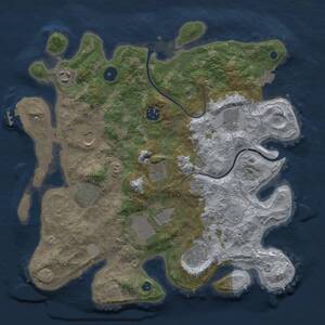 Thumbnail Rust Map: Procedural Map, Size: 3500, Seed: 177963949, 14 Monuments