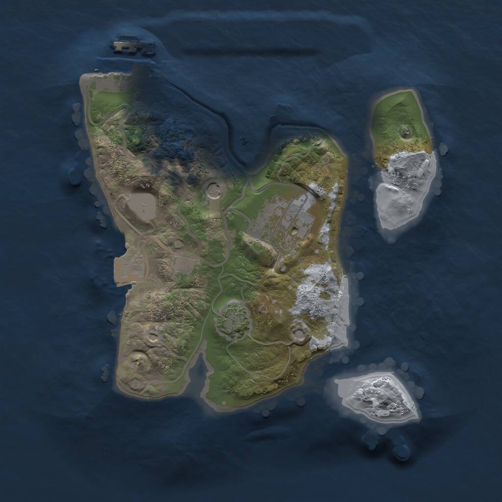 Rust Map: Procedural Map, Size: 2000, Seed: 2066704449, 5 Monuments