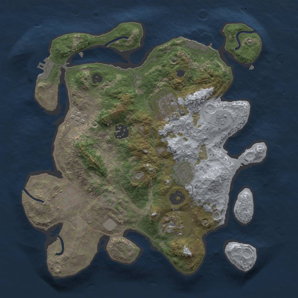 Rust Map: Procedural Map, Size: 3000, Seed: 626616825, 13 Monuments