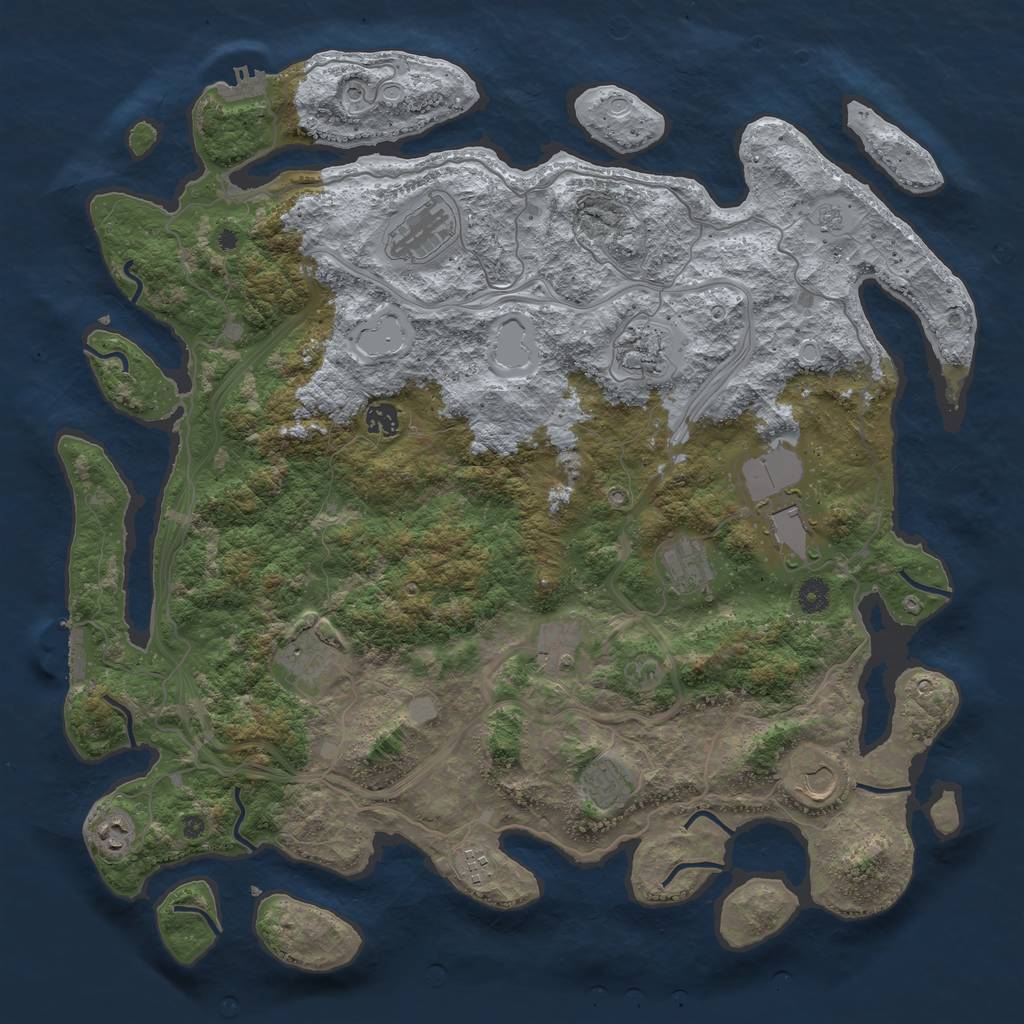 Rust Map: Procedural Map, Size: 4500, Seed: 360438882, 18 Monuments