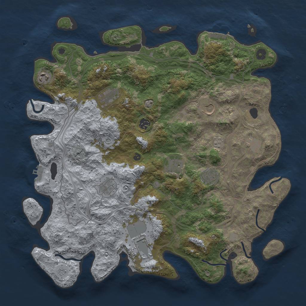 Rust Map: Procedural Map, Size: 4250, Seed: 359041680, 17 Monuments