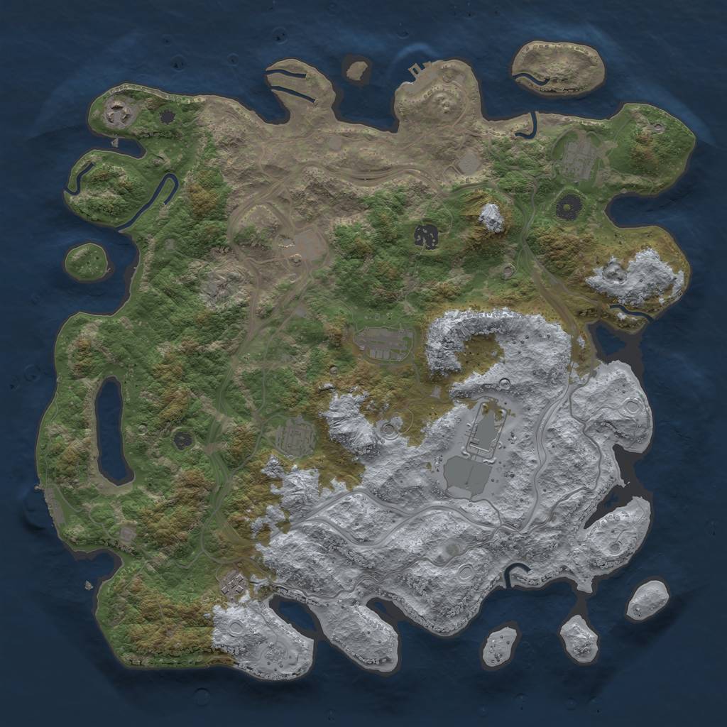 Rust Map: Procedural Map, Size: 4250, Seed: 513563, 15 Monuments