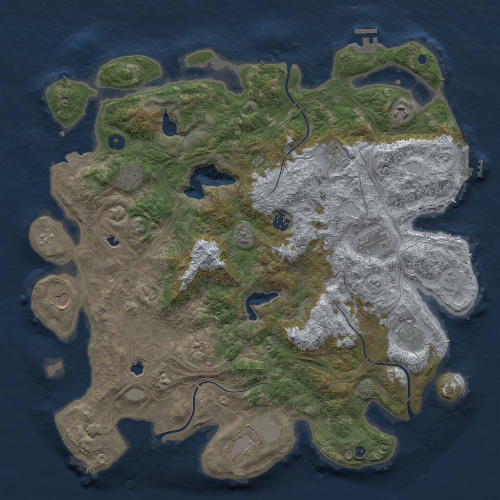 Rust Map: Procedural Map, Size: 4500, Seed: 287561362, 16 Monuments