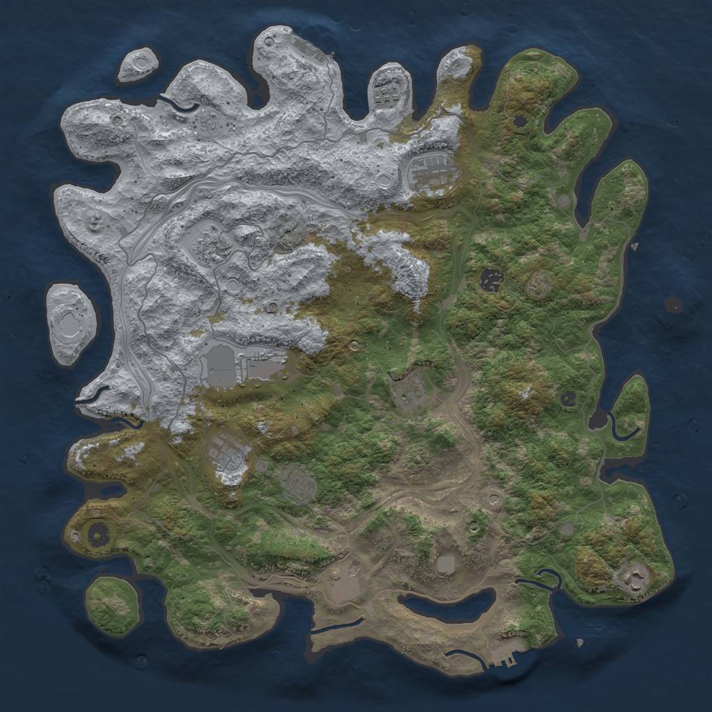 Rust Map: Procedural Map, Size: 4500, Seed: 782063715, 17 Monuments