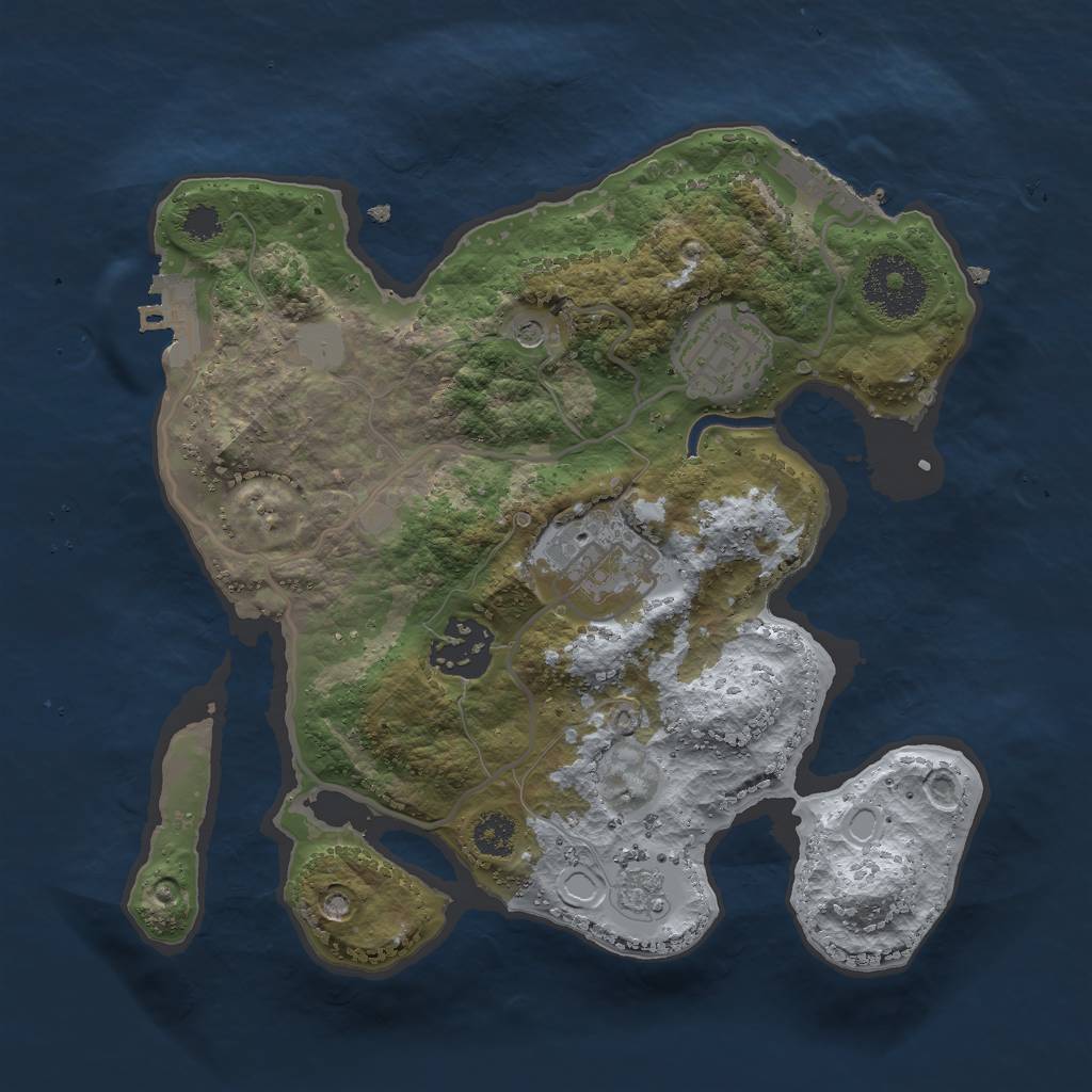 Rust Map: Procedural Map, Size: 2600, Seed: 1923763934, 10 Monuments