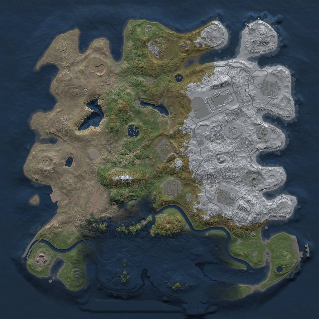 Rust Map: Procedural Map, Size: 4000, Seed: 584336544, 17 Monuments