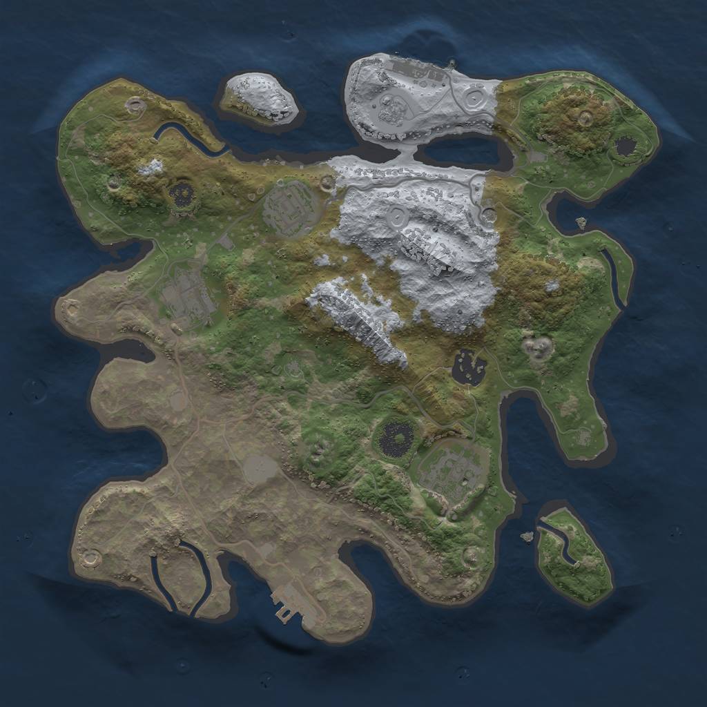 Rust Map: Procedural Map, Size: 3000, Seed: 3452670, 11 Monuments