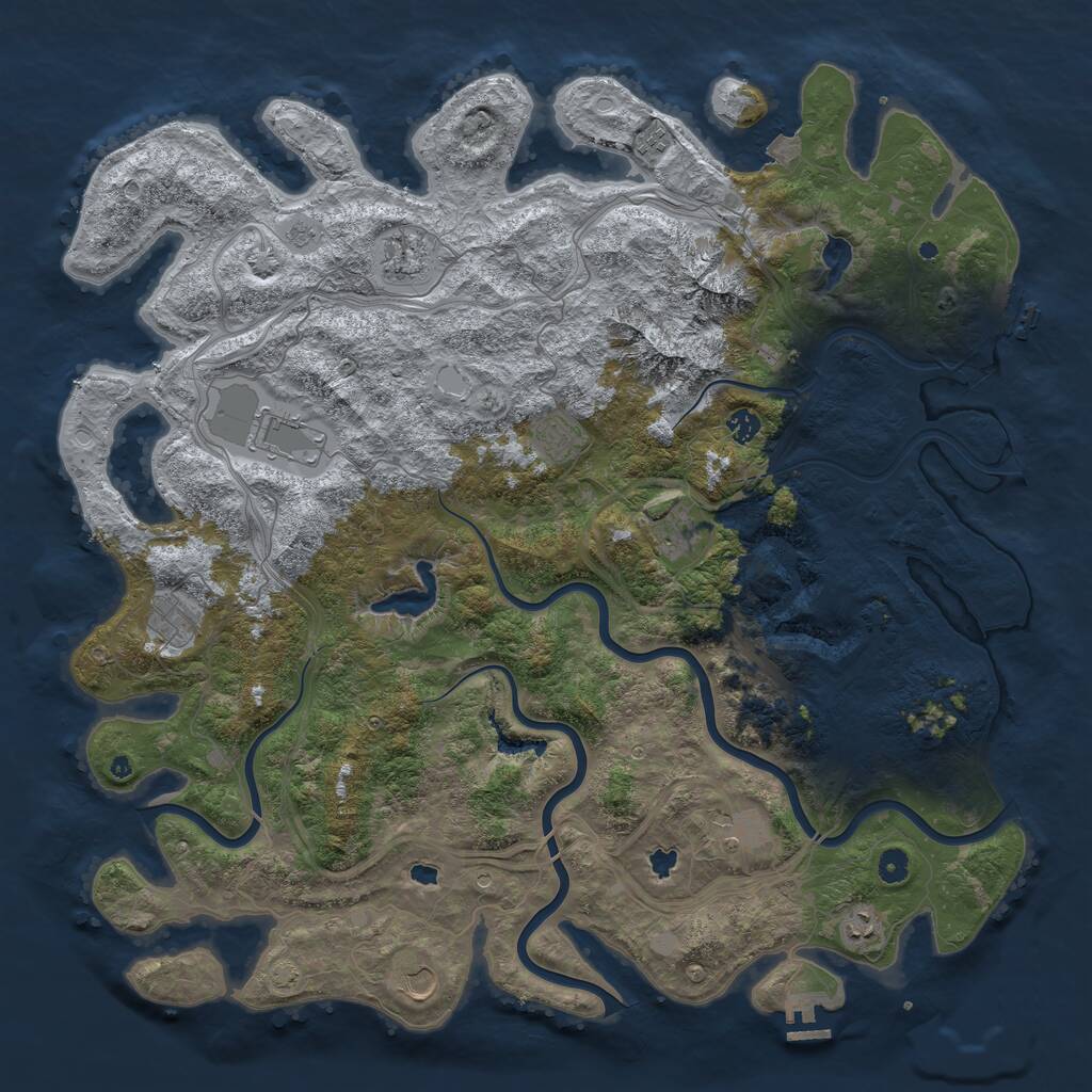 Rust Map: Procedural Map, Size: 5000, Seed: 330048314, 16 Monuments