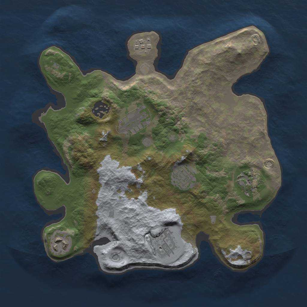 Rust Map: Barren, Size: 2800, Seed: 4824623, 10 Monuments
