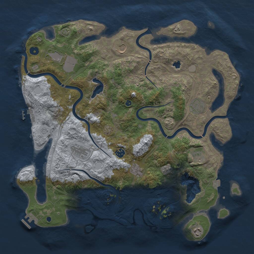 Rust Map: Procedural Map, Size: 4250, Seed: 961447442, 15 Monuments