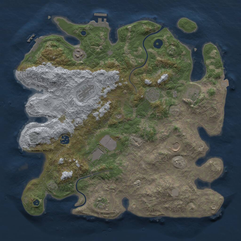 Rust Map: Procedural Map, Size: 3900, Seed: 488, 15 Monuments