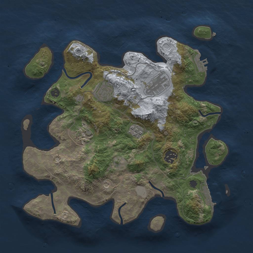 Rust Map: Procedural Map, Size: 3000, Seed: 963895, 11 Monuments