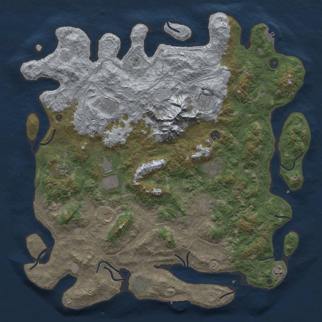 Rust Map: Procedural Map, Size: 5000, Seed: 6245, 18 Monuments