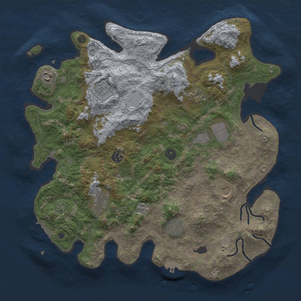 Rust Map: Procedural Map, Size: 4000, Seed: 1496384276, 16 Monuments