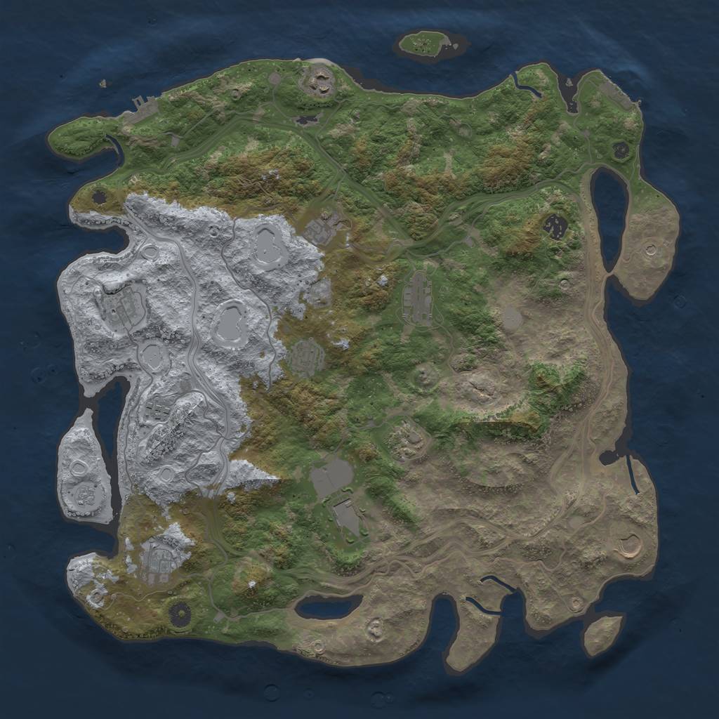 Rust Map: Procedural Map, Size: 4500, Seed: 2112297394, 18 Monuments