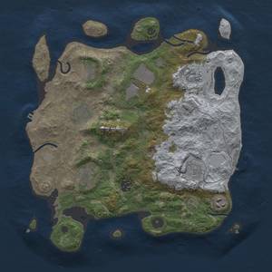 Thumbnail Rust Map: Procedural Map, Size: 3500, Seed: 1011211475, 15 Monuments