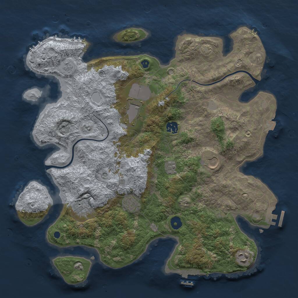 Rust Map: Procedural Map, Size: 3700, Seed: 13632, 13 Monuments