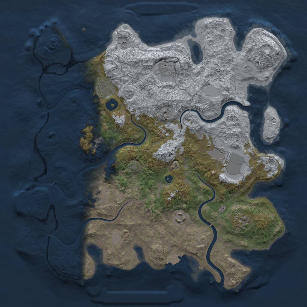 Rust Map: Procedural Map, Size: 3900, Seed: 99, 12 Monuments