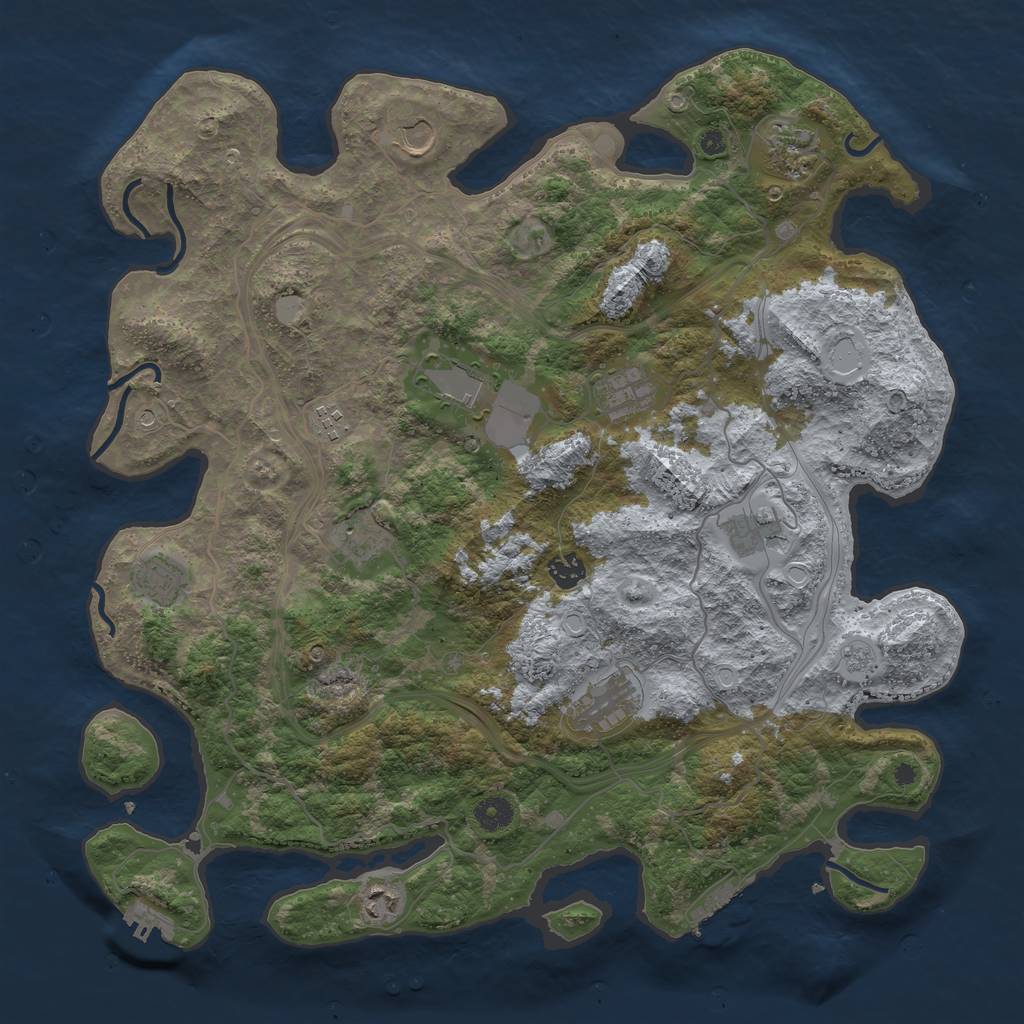 Rust Map: Procedural Map, Size: 4250, Seed: 1181077804, 18 Monuments