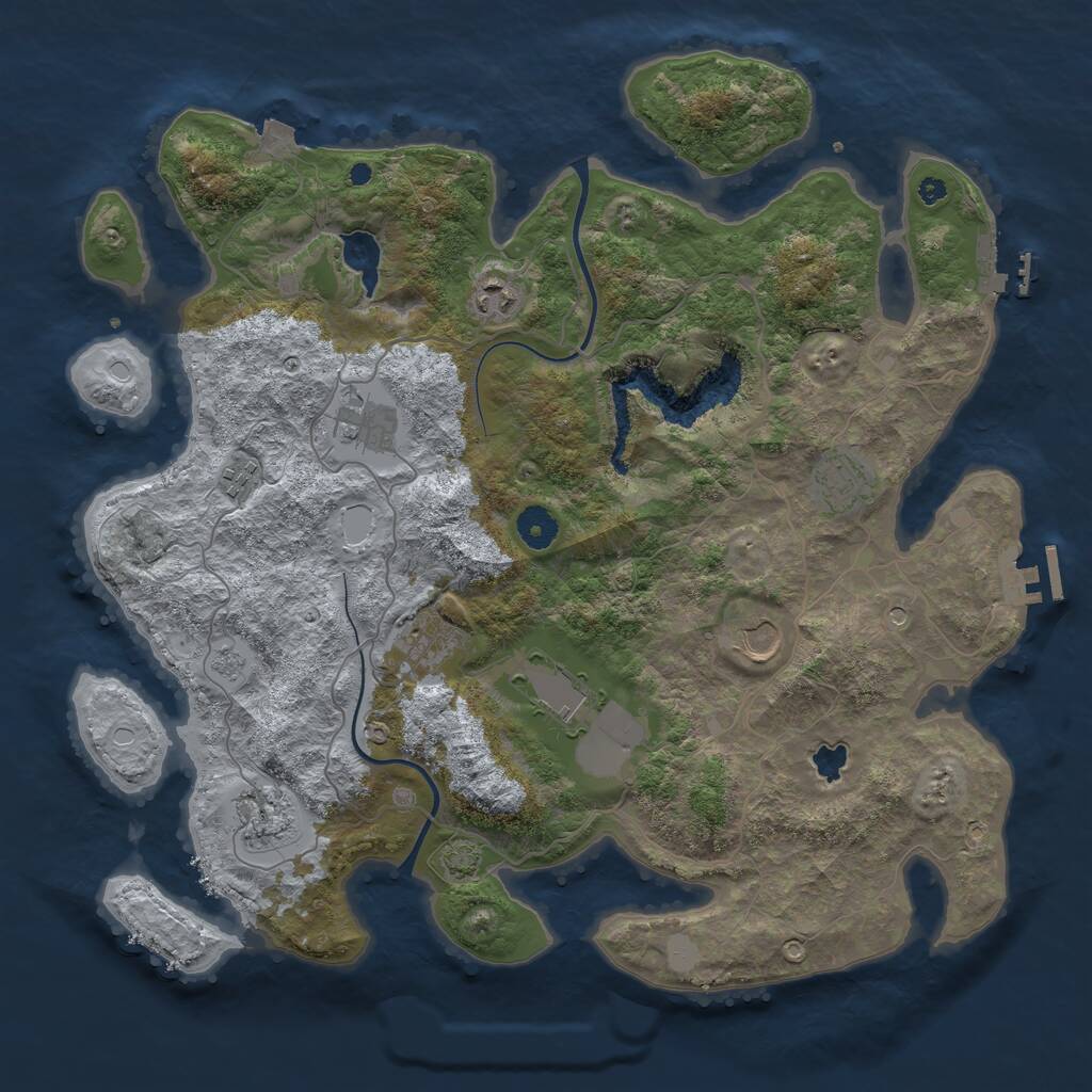 Rust Map: Procedural Map, Size: 4000, Seed: 2078804, 14 Monuments