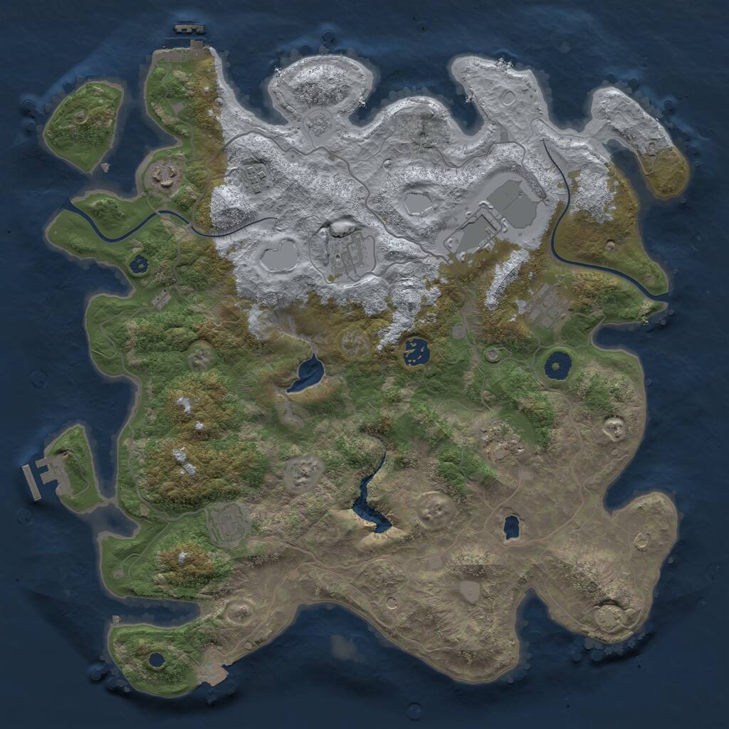 Rust Map: Procedural Map, Size: 4000, Seed: 556837223, 14 Monuments