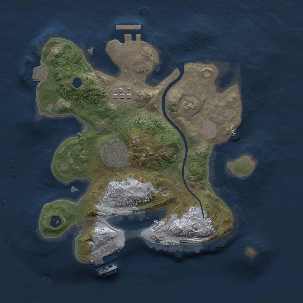 Rust Map: Procedural Map, Size: 2500, Seed: 2099999692, 6 Monuments