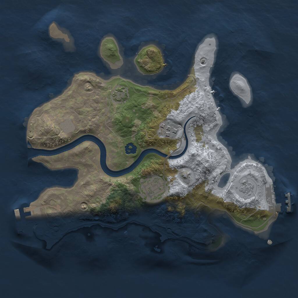 Rust Map: Procedural Map, Size: 2500, Seed: 497263233, 7 Monuments