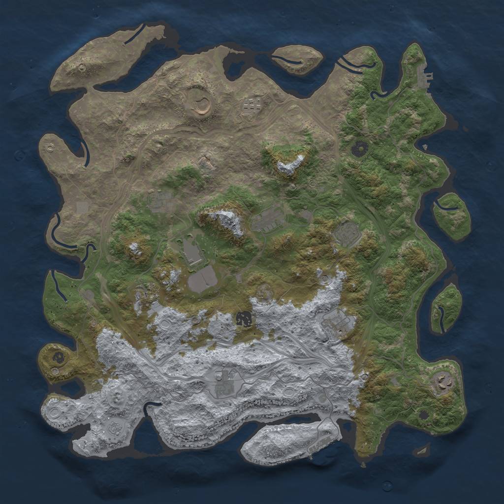 Rust Map: Procedural Map, Size: 4500, Seed: 633974742, 18 Monuments