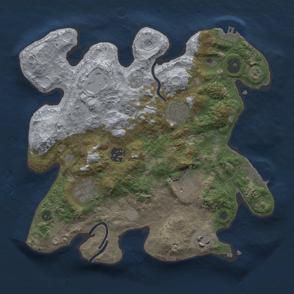 Rust Map: Procedural Map, Size: 3000, Seed: 162955955, 13 Monuments