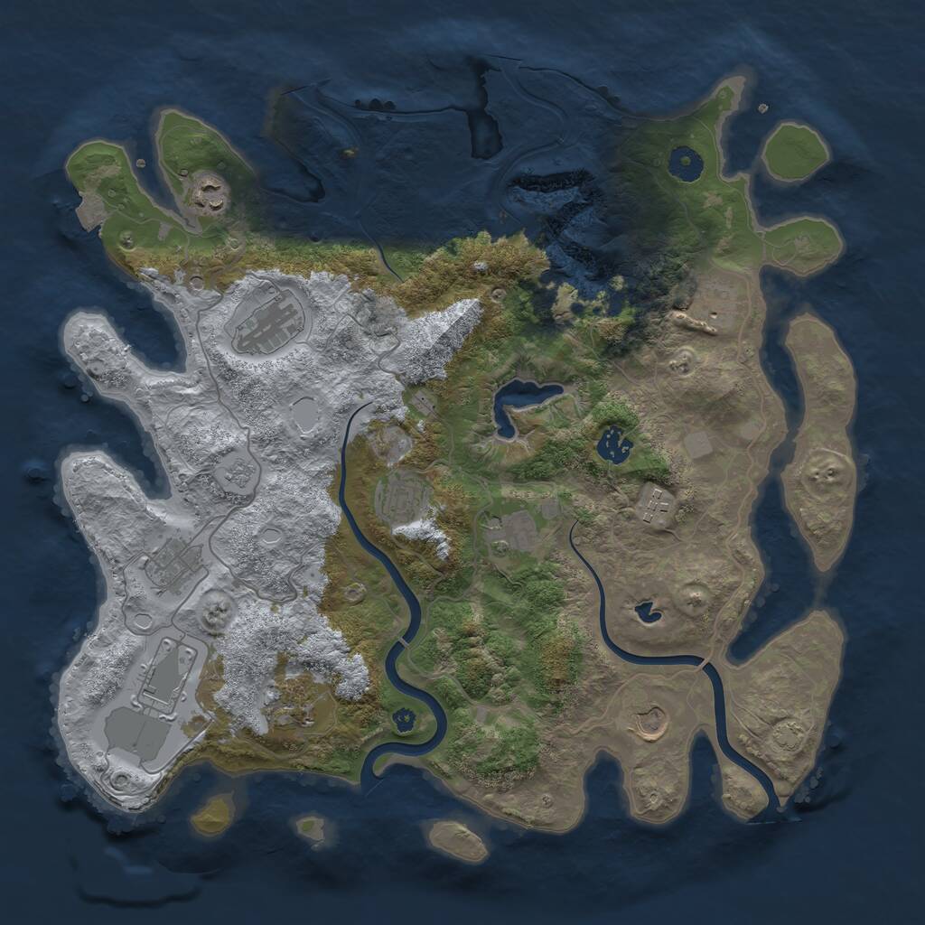 Rust Map: Procedural Map, Size: 4000, Seed: 92145, 15 Monuments
