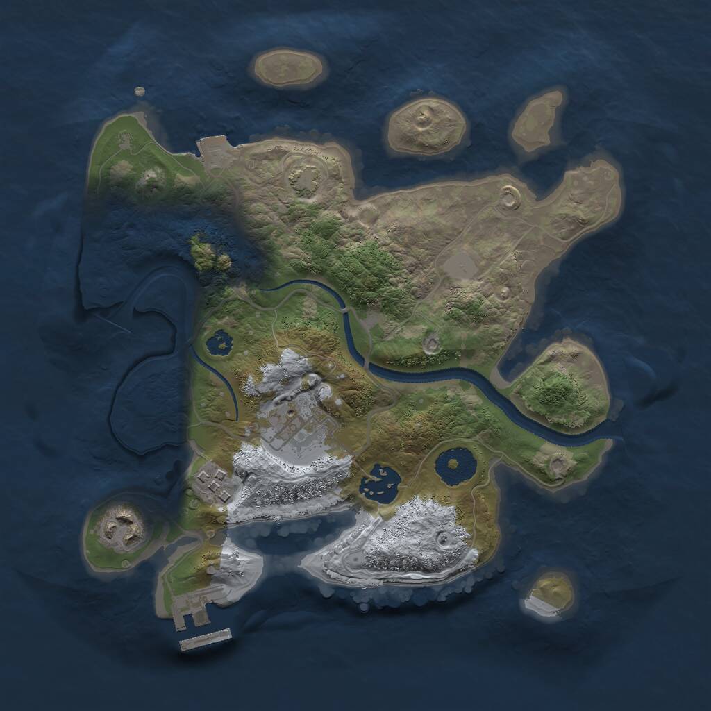 Rust Map: Procedural Map, Size: 2750, Seed: 2099999692, 7 Monuments