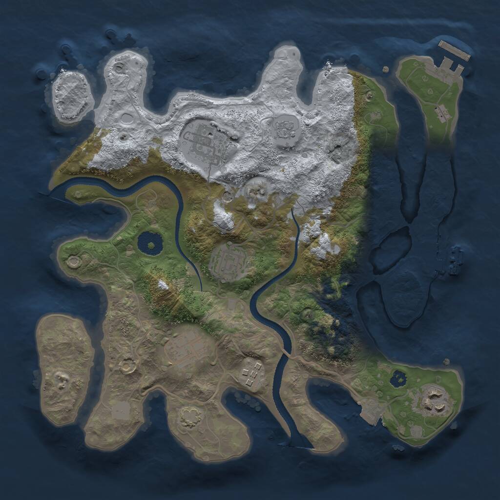 Rust Map: Procedural Map, Size: 3000, Seed: 1467341769, 11 Monuments