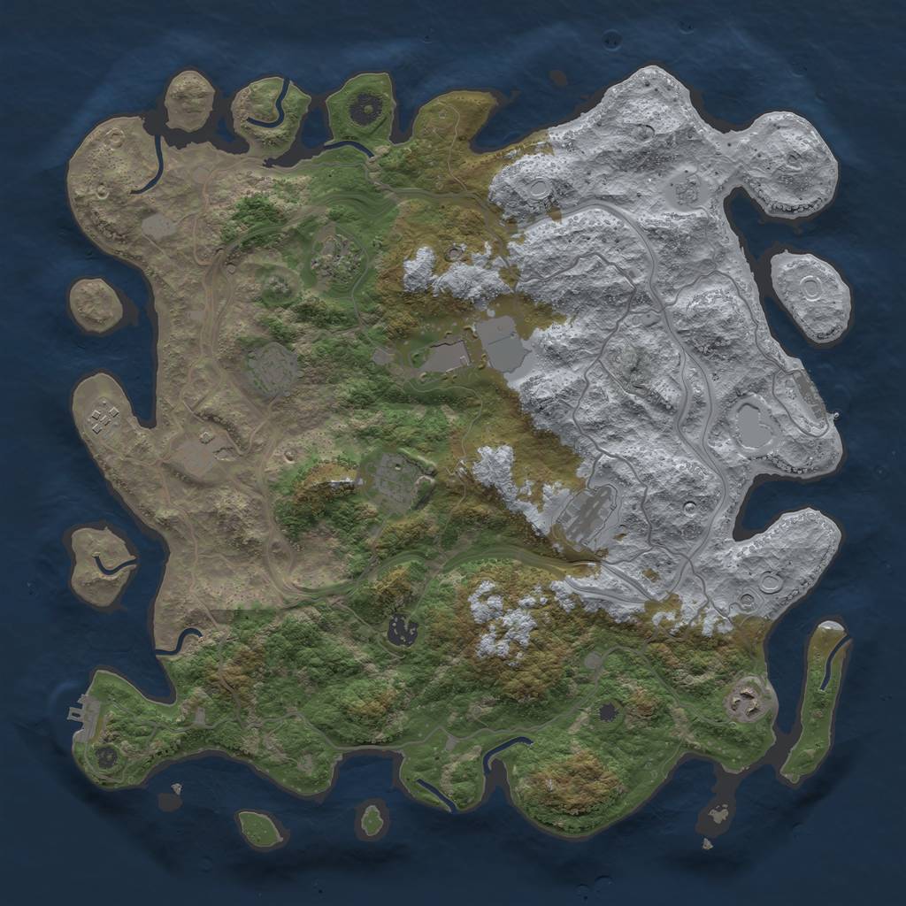 Rust Map: Procedural Map, Size: 4250, Seed: 85435, 16 Monuments