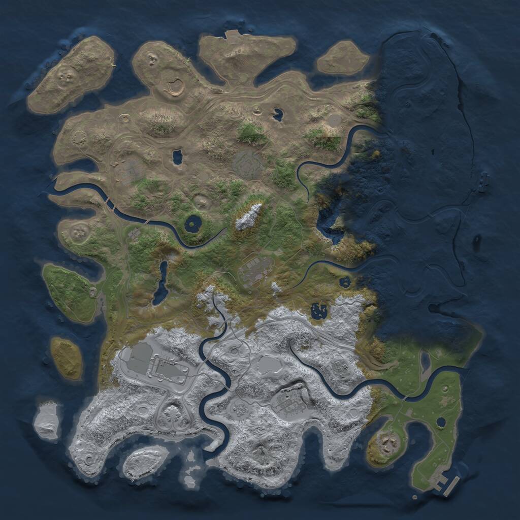 Rust Map: Procedural Map, Size: 4500, Seed: 21312434, 15 Monuments