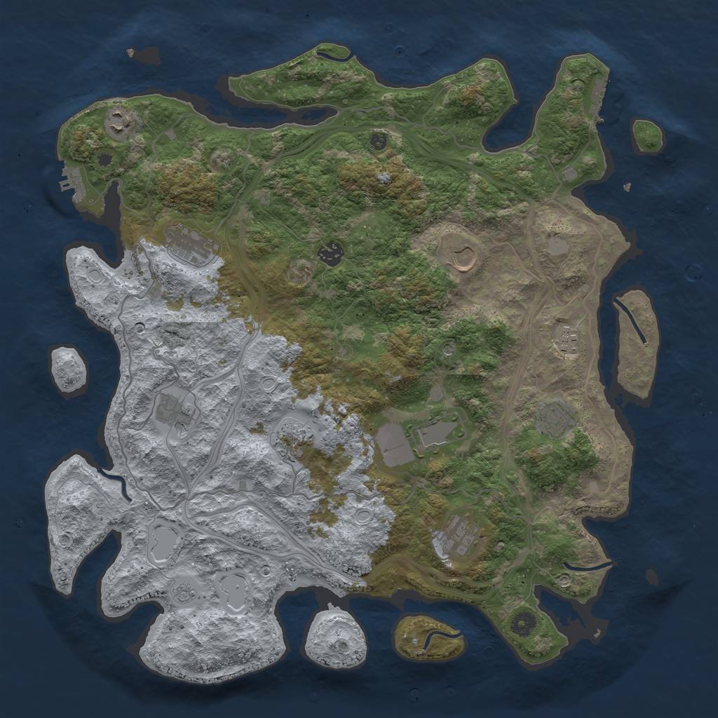Rust Map: Procedural Map, Size: 4333, Seed: 4401, 17 Monuments
