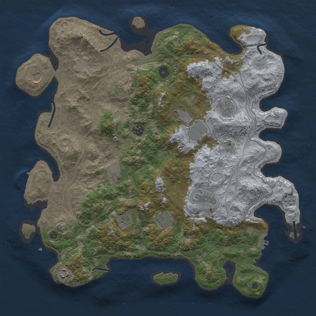 Rust Map: Procedural Map, Size: 4300, Seed: 213867, 18 Monuments