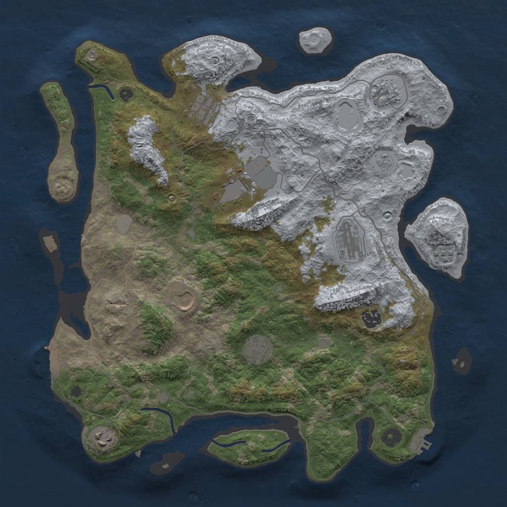 Rust Map: Procedural Map, Size: 4000, Seed: 434271892, 15 Monuments
