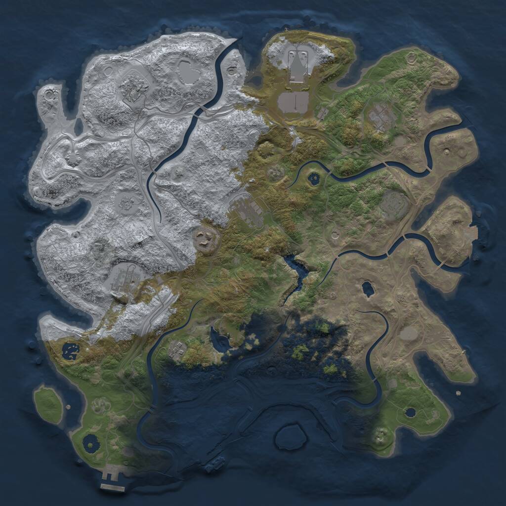 Rust Map: Procedural Map, Size: 4250, Seed: 2105947979, 15 Monuments