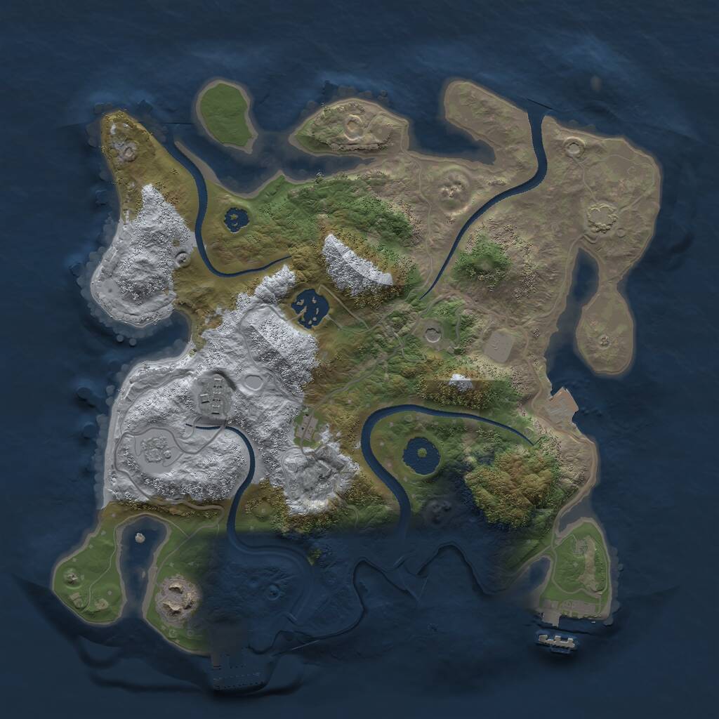 Rust Map: Procedural Map, Size: 3000, Seed: 168367, 9 Monuments