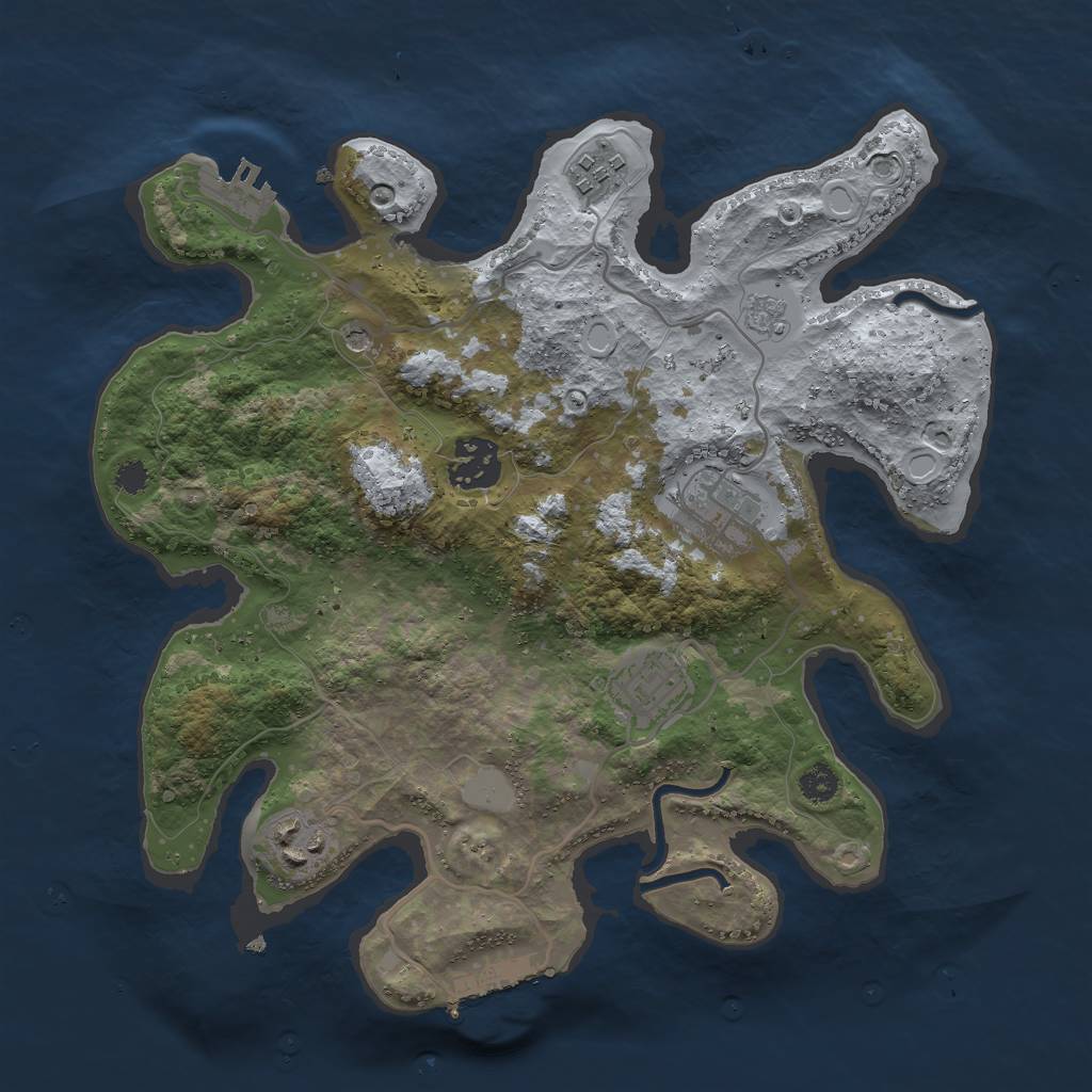 Rust Map: Procedural Map, Size: 3000, Seed: 39, 12 Monuments