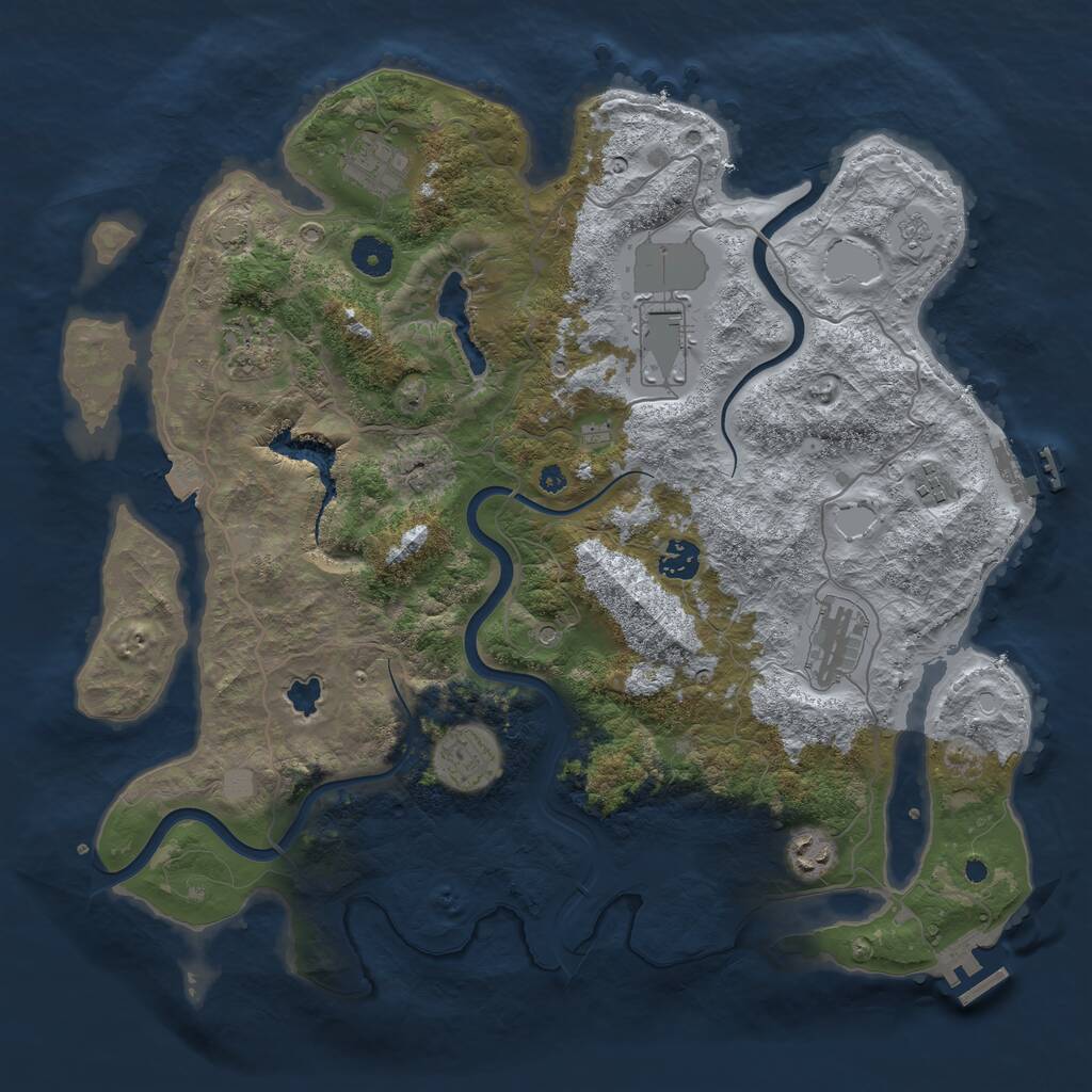 Rust Map: Procedural Map, Size: 4000, Seed: 6574935, 14 Monuments