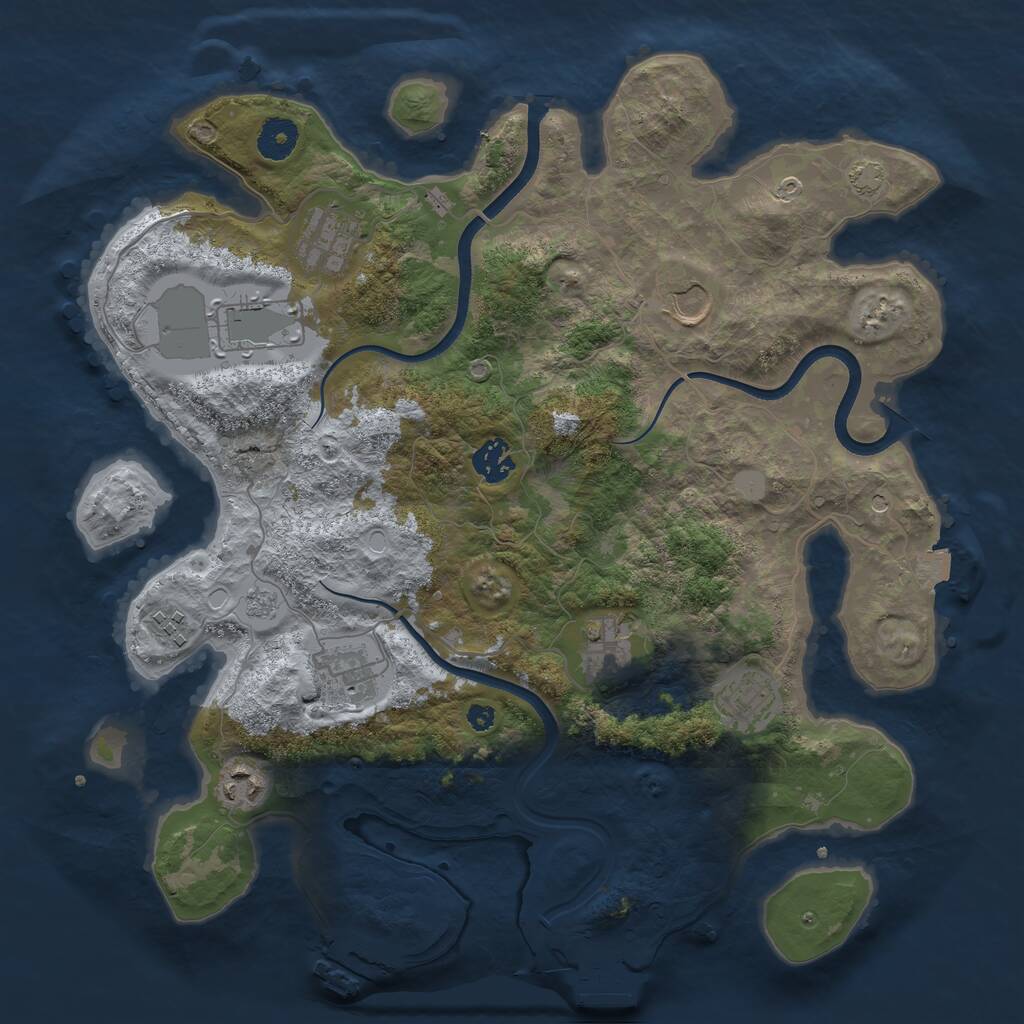 Rust Map: Procedural Map, Size: 3700, Seed: 584840, 15 Monuments