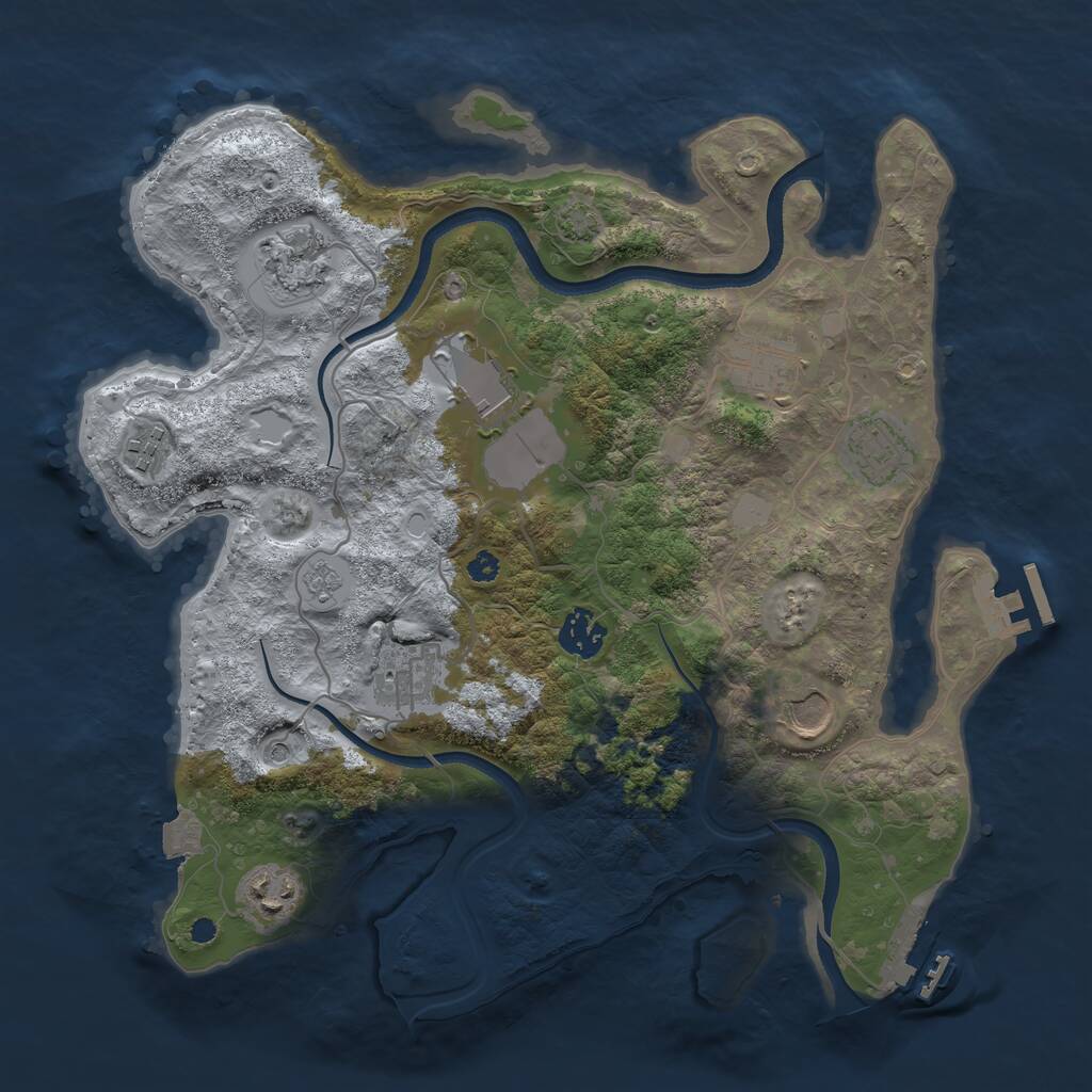 Rust Map: Procedural Map, Size: 3500, Seed: 78729241, 15 Monuments