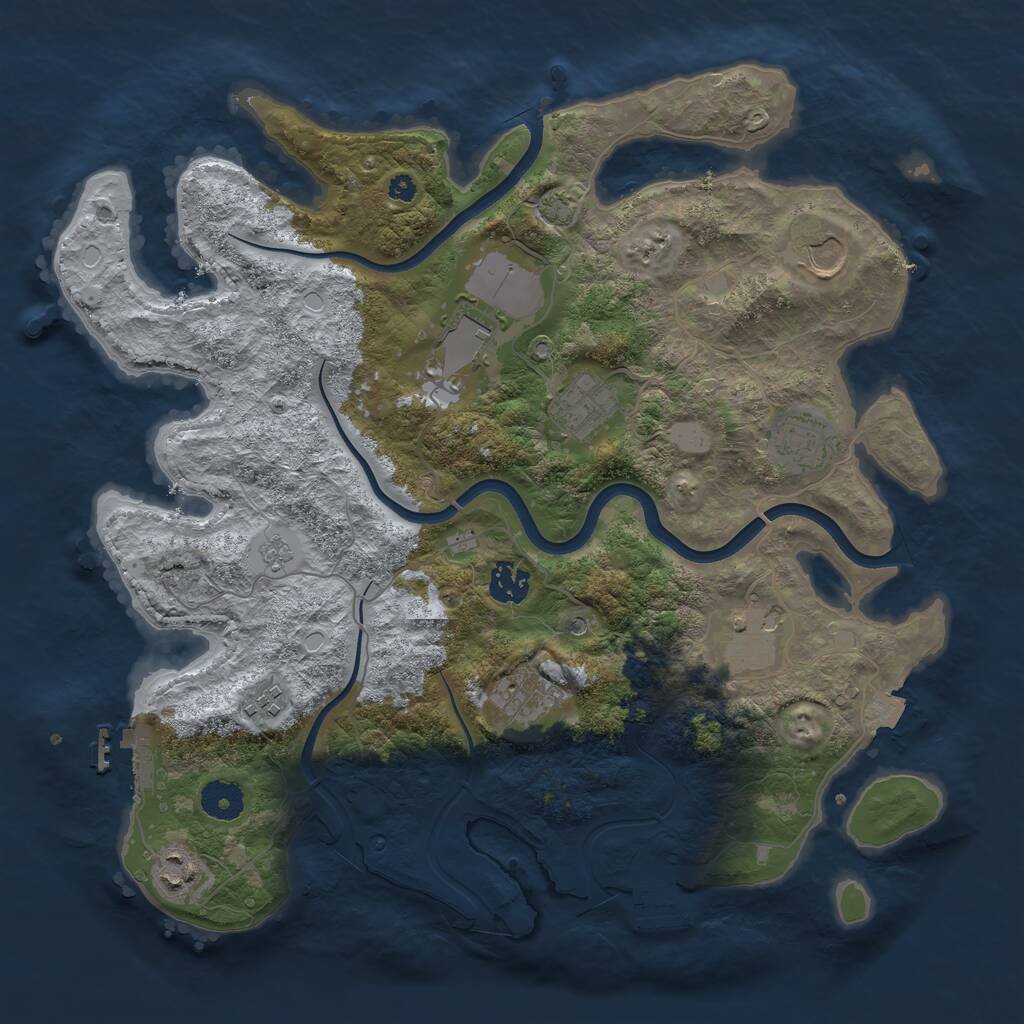 Rust Map: Procedural Map, Size: 3700, Seed: 728766, 15 Monuments